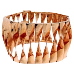 Retro 1940's 14K Rose Gold Bracelet 7.25" Long