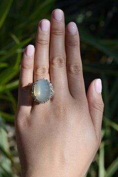 Retro 32 Carat Cats Eye Moonstone Cocktail Ring