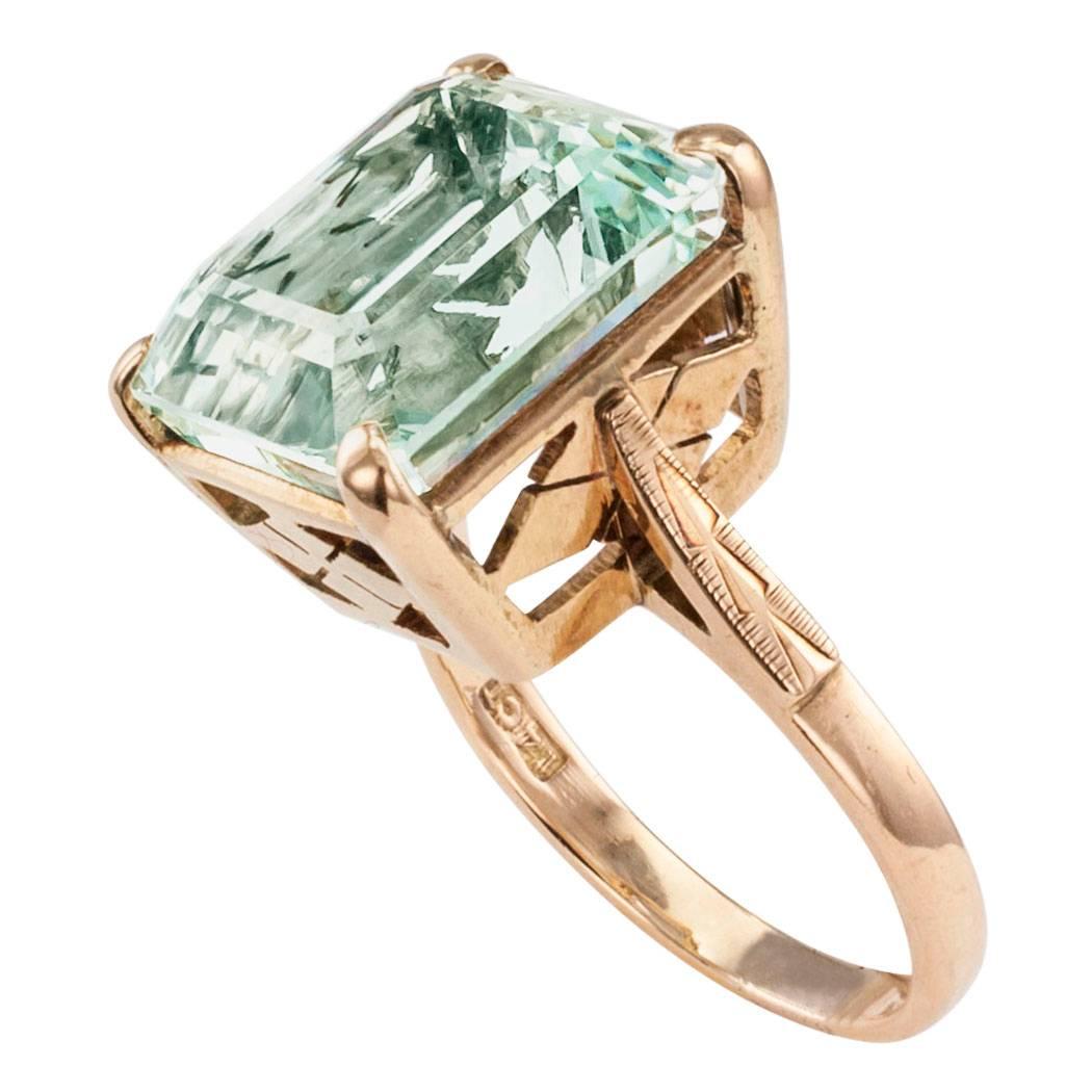 aquamarine cocktail ring emerald cut
