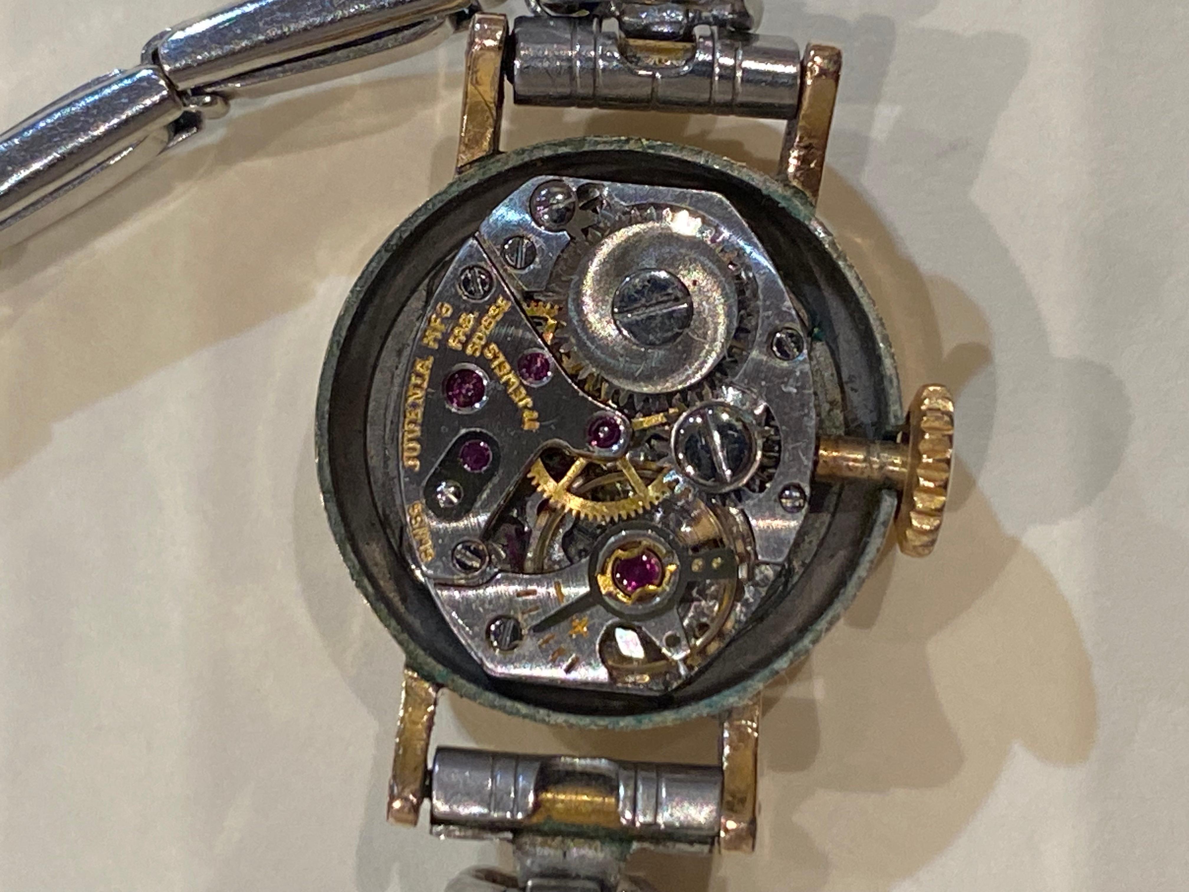 Women's Retro 1940's Gold Filled & S/Steel Ladies' Cocktail Wristwatch by Juvenia