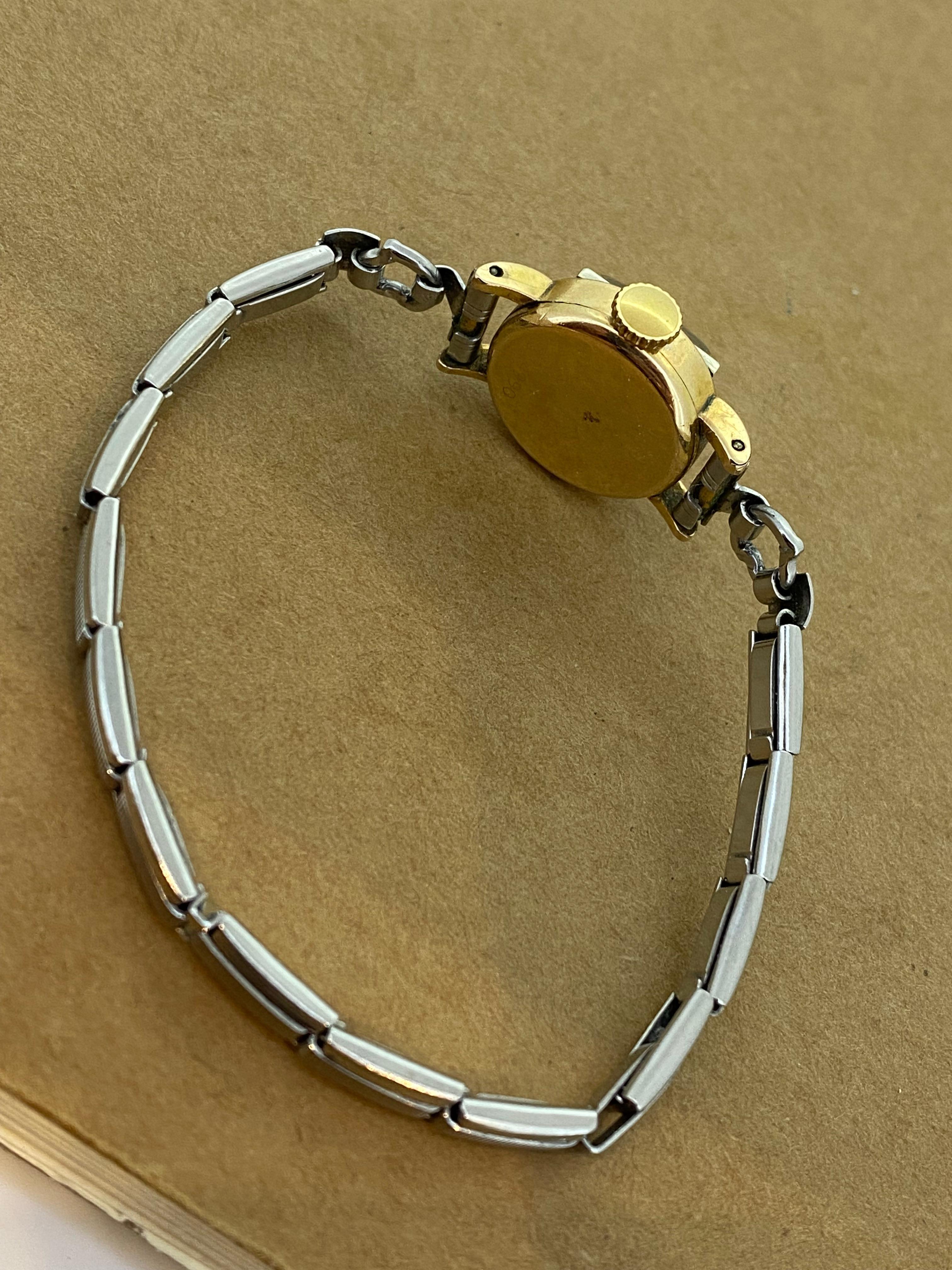 Retro 1940's Gold Filled & S/Steel Ladies' Cocktail Wristwatch by Juvenia 3
