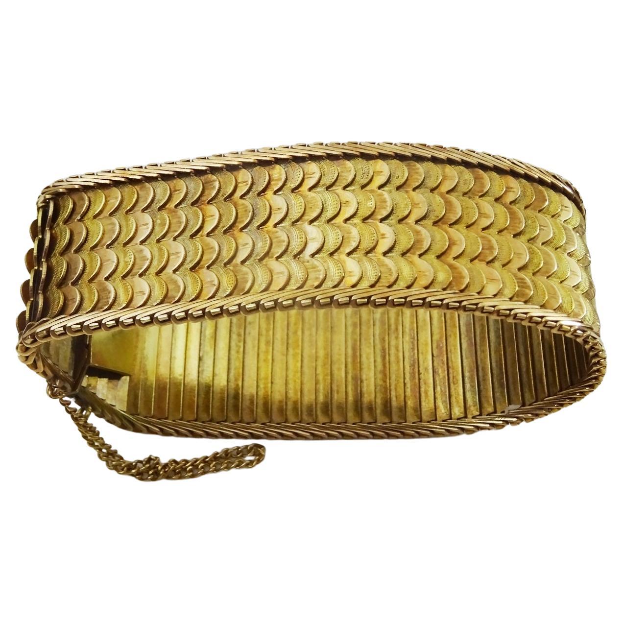 Retro 1940er Jahre Handgefertigtes Armband aus 14 Karat Gold im Angebot