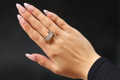 Retro 1940s Rose Cut Diamond 18K Gold Bow Ring