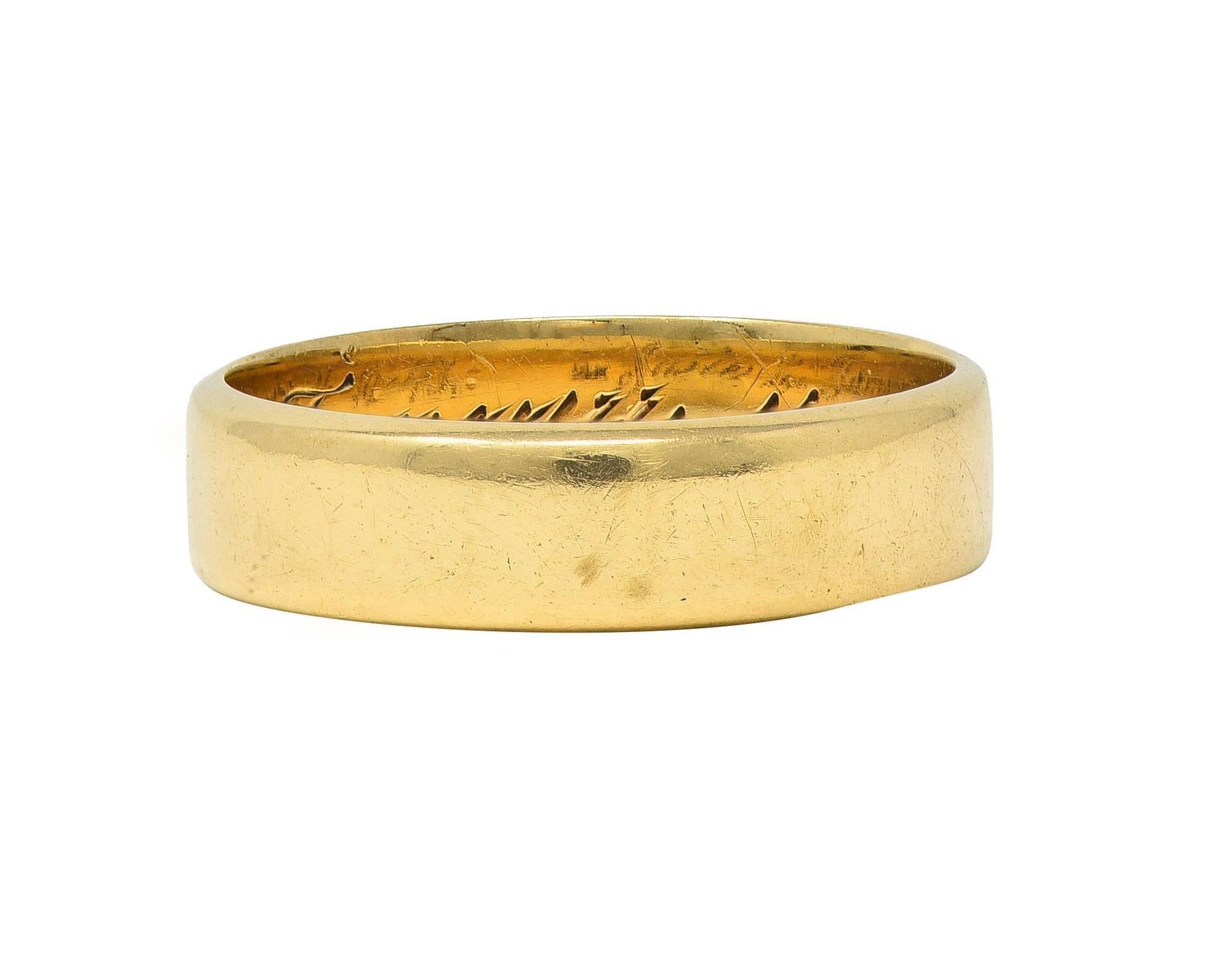 Retro 1943 14 Karat Yellow Gold Vintage Wedding Band Ring 6