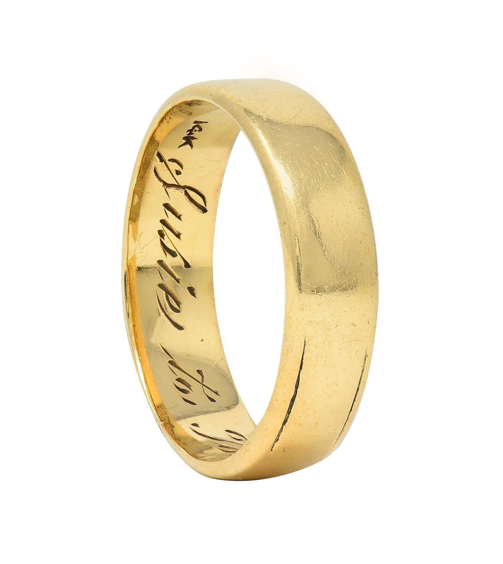 Retro 1943 14 Karat Yellow Gold Vintage Wedding Band Ring 7