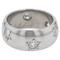 Retro 1947 Breites Zigarrenband Stern-Diamant-Eternity-Ring