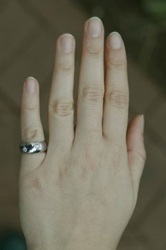 Retro 1947 Wide Cigar Band Star Diamond Eternity Band