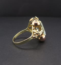 Retro 1950s Two-Tone 5.75 Aquamarine Ring