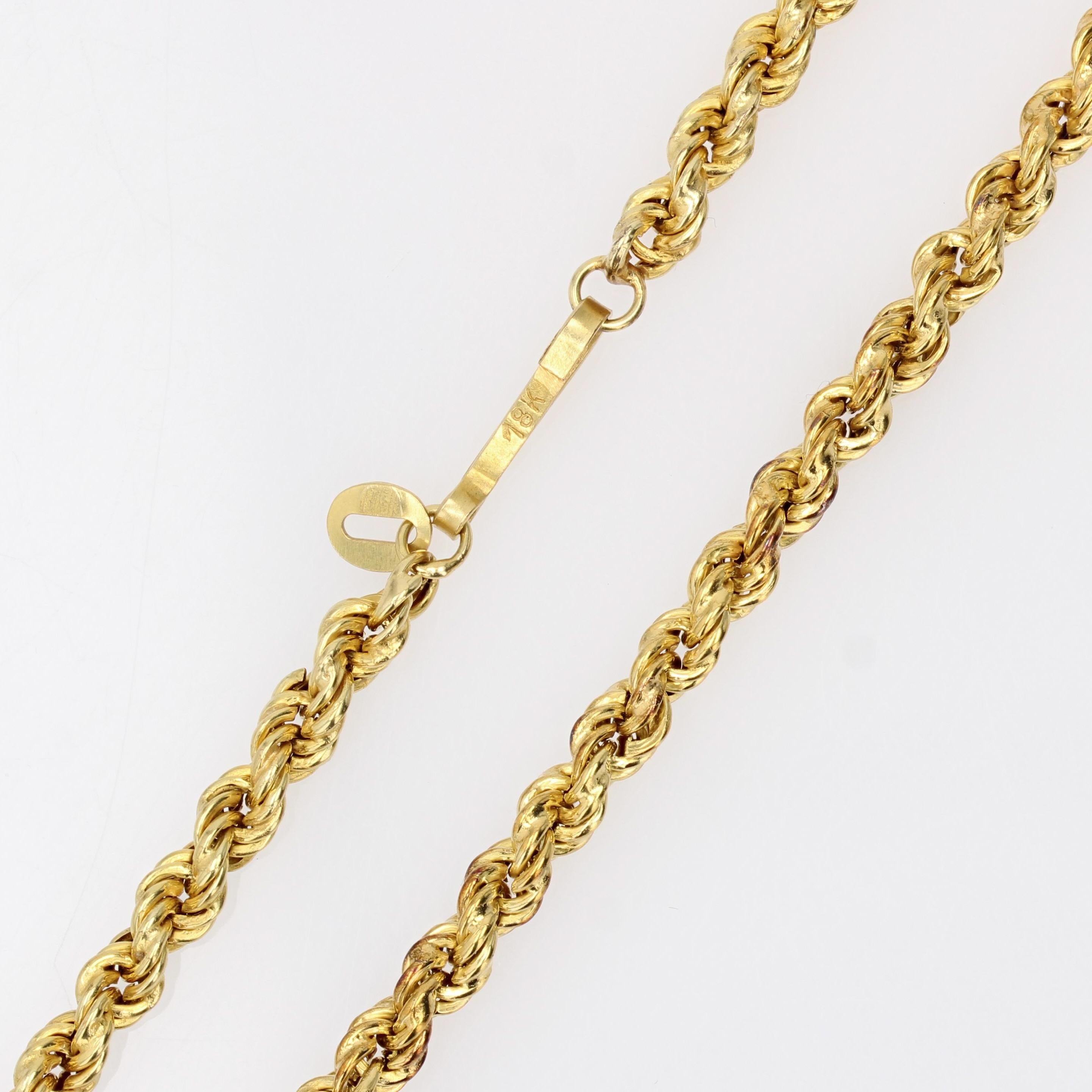 Collana lunga retrò degli anni '60 in oro giallo 18 carati con torsione in vendita 9