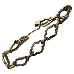 Retro 1960's 800 Silber & Markasit Europäisches Damenarmband, 19cm - 7.5"