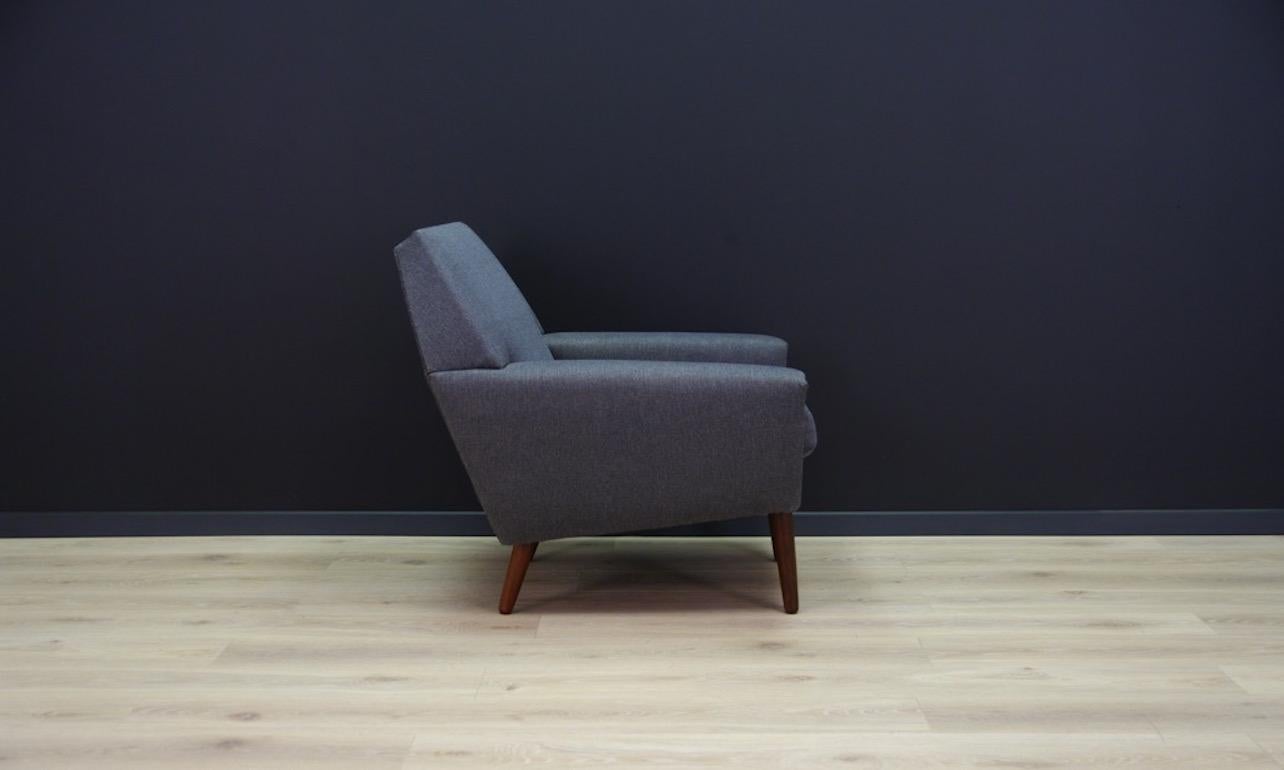 Mid-Century Modern Retro 1960s Graphite Armchair Danish Design Teak Vintage