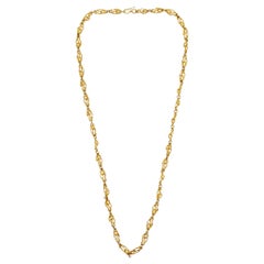 Retro 1970 Modernist Chain with Organic Textured Links in 18Kt Yellow Gold