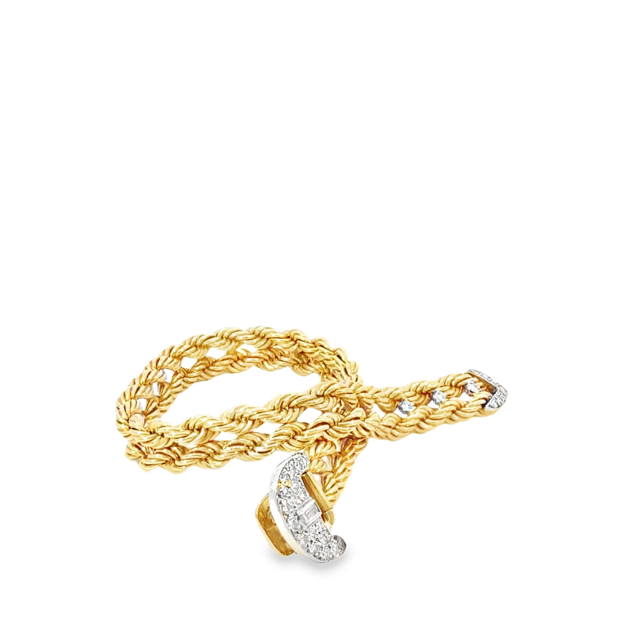 Retro 1970s Hammerman Brothers Diamond Buckle Bracelet For Sale 6