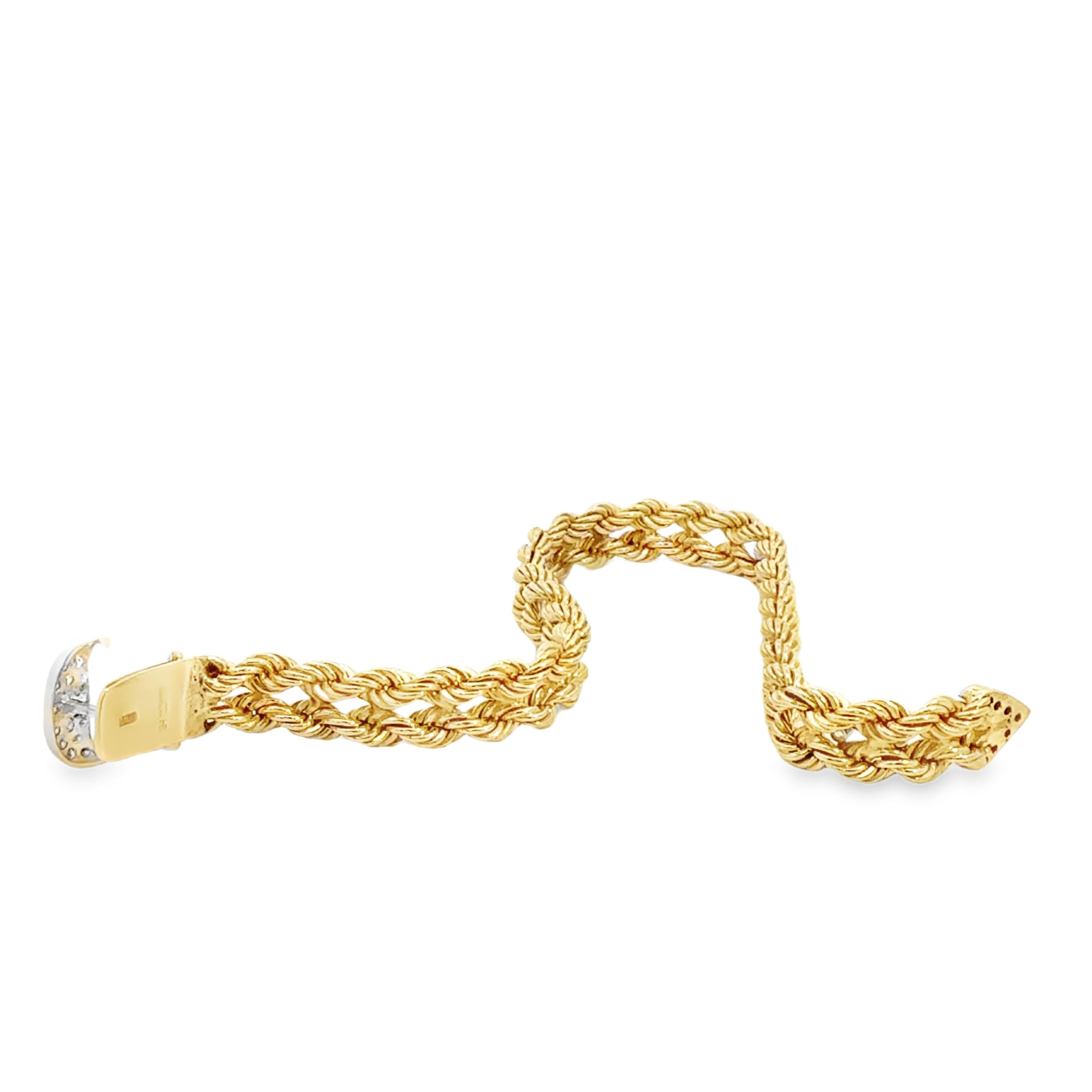Round Cut Retro 1970s Hammerman Brothers Diamond Buckle Bracelet For Sale