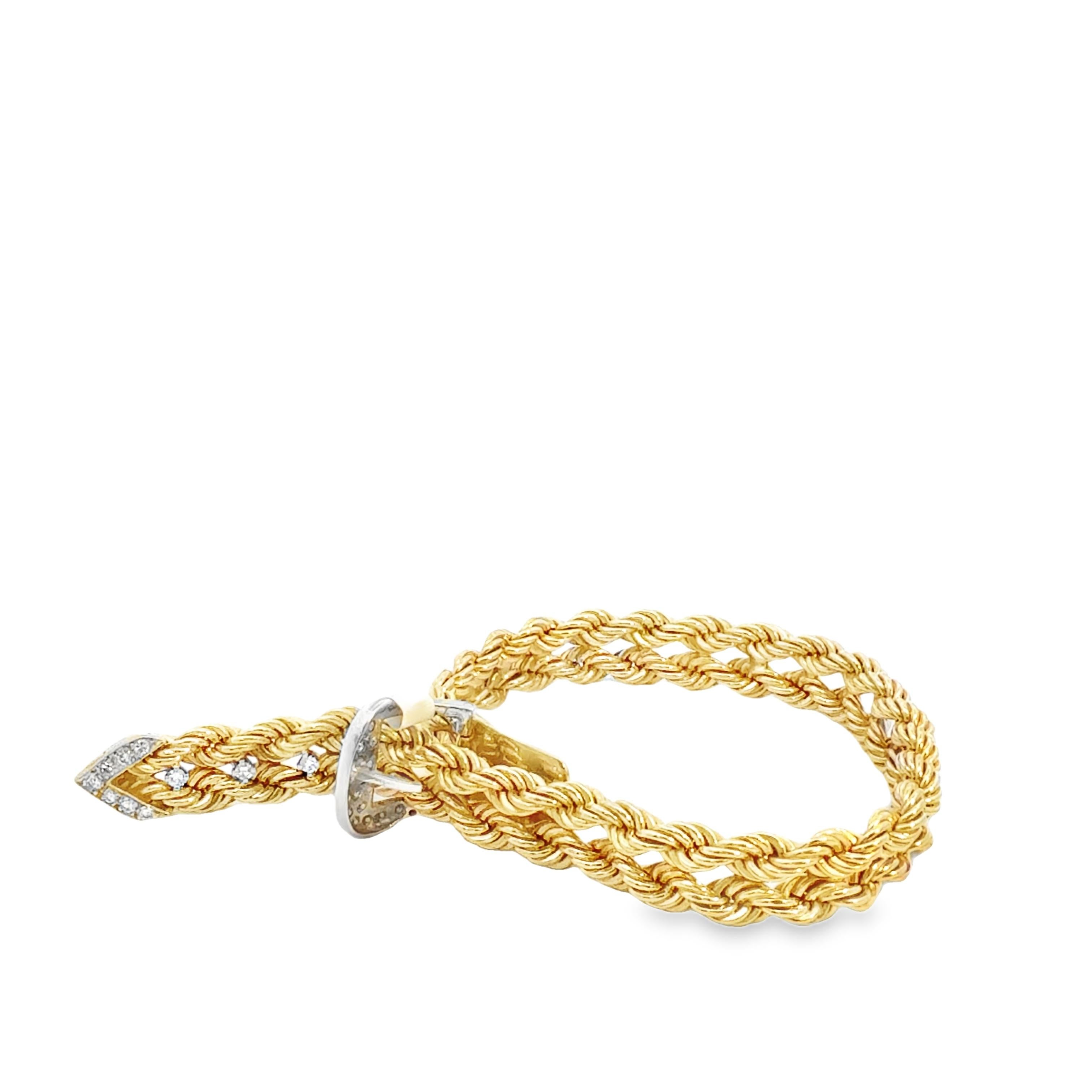Retro 1970s Hammerman Brothers Diamond Buckle Bracelet For Sale 1
