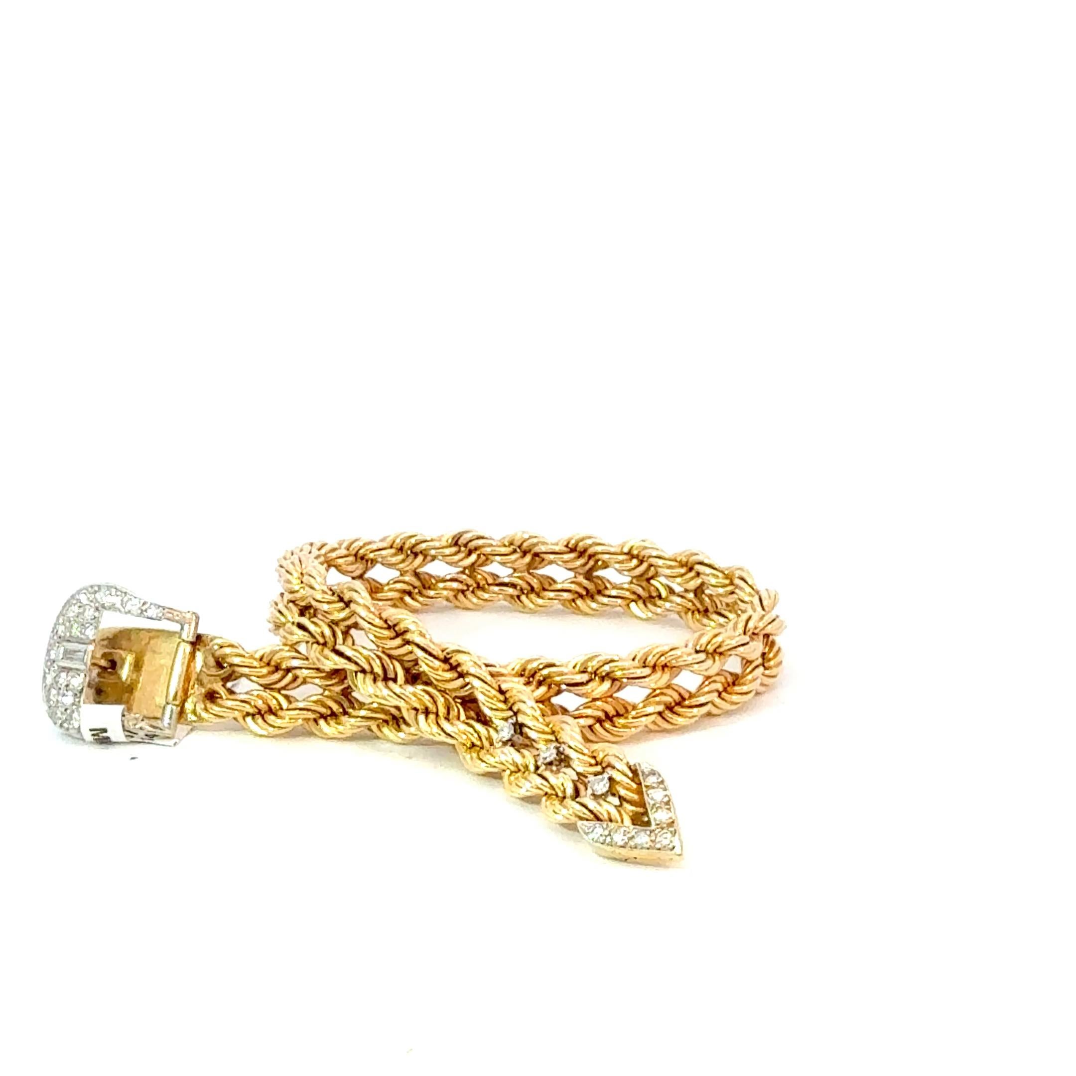 Retro 1970s Hammerman Brothers Diamond Buckle Bracelet For Sale 3