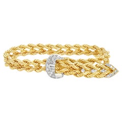 Retro 1970s Hammerman Brothers Diamond Buckle Bracelet