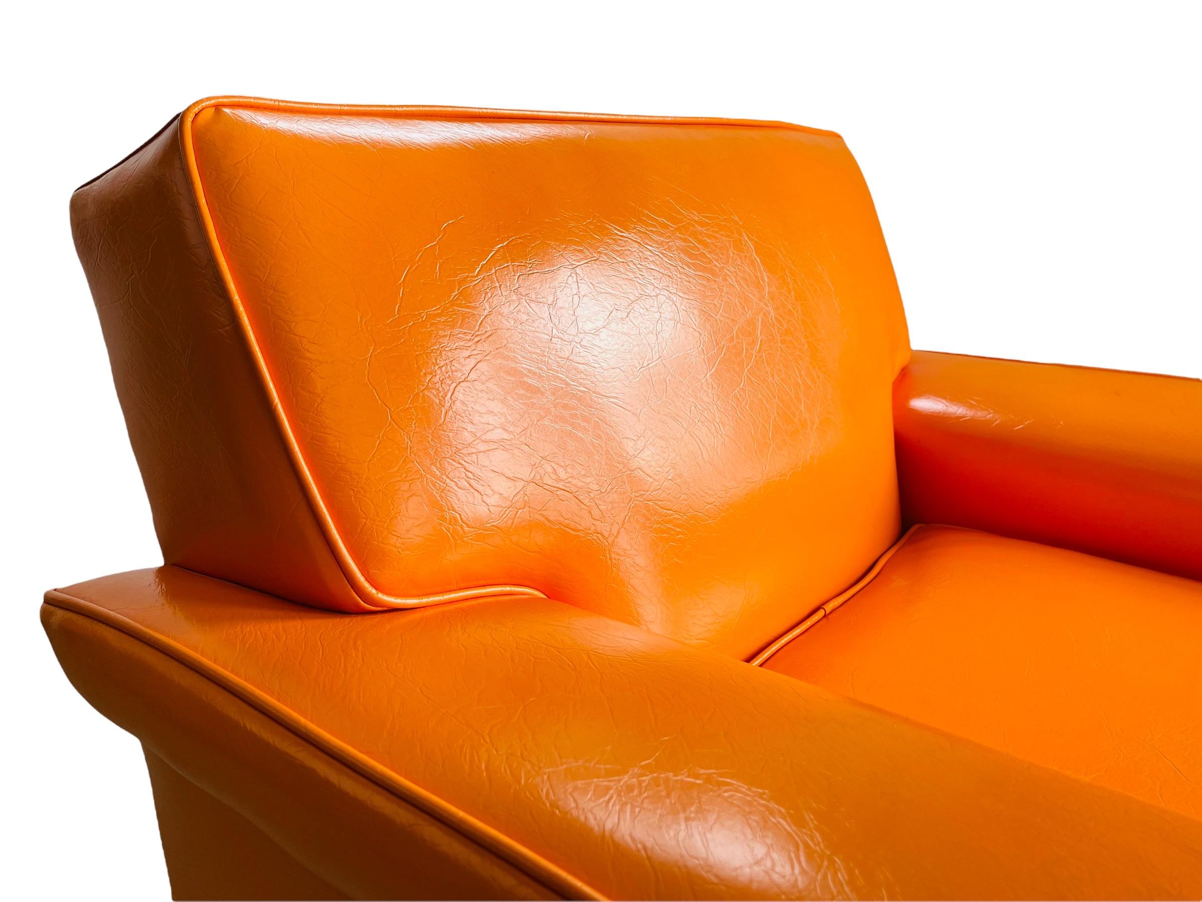 Retro 1970’s Orange Sofa & Two Club Chairs by Barker Furniture 1