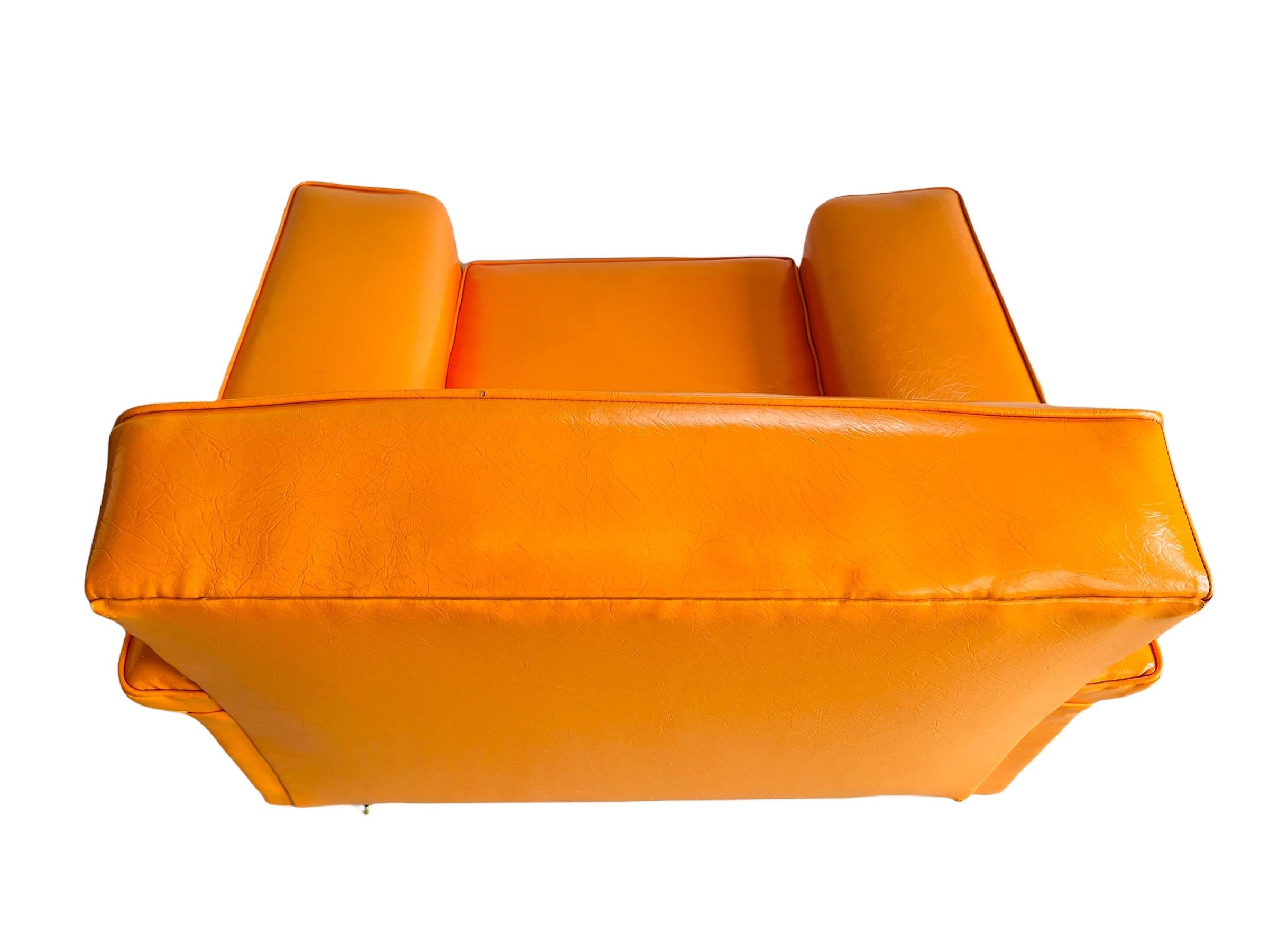 Retro 1970’s Orange Sofa & Two Club Chairs by Barker Furniture 2