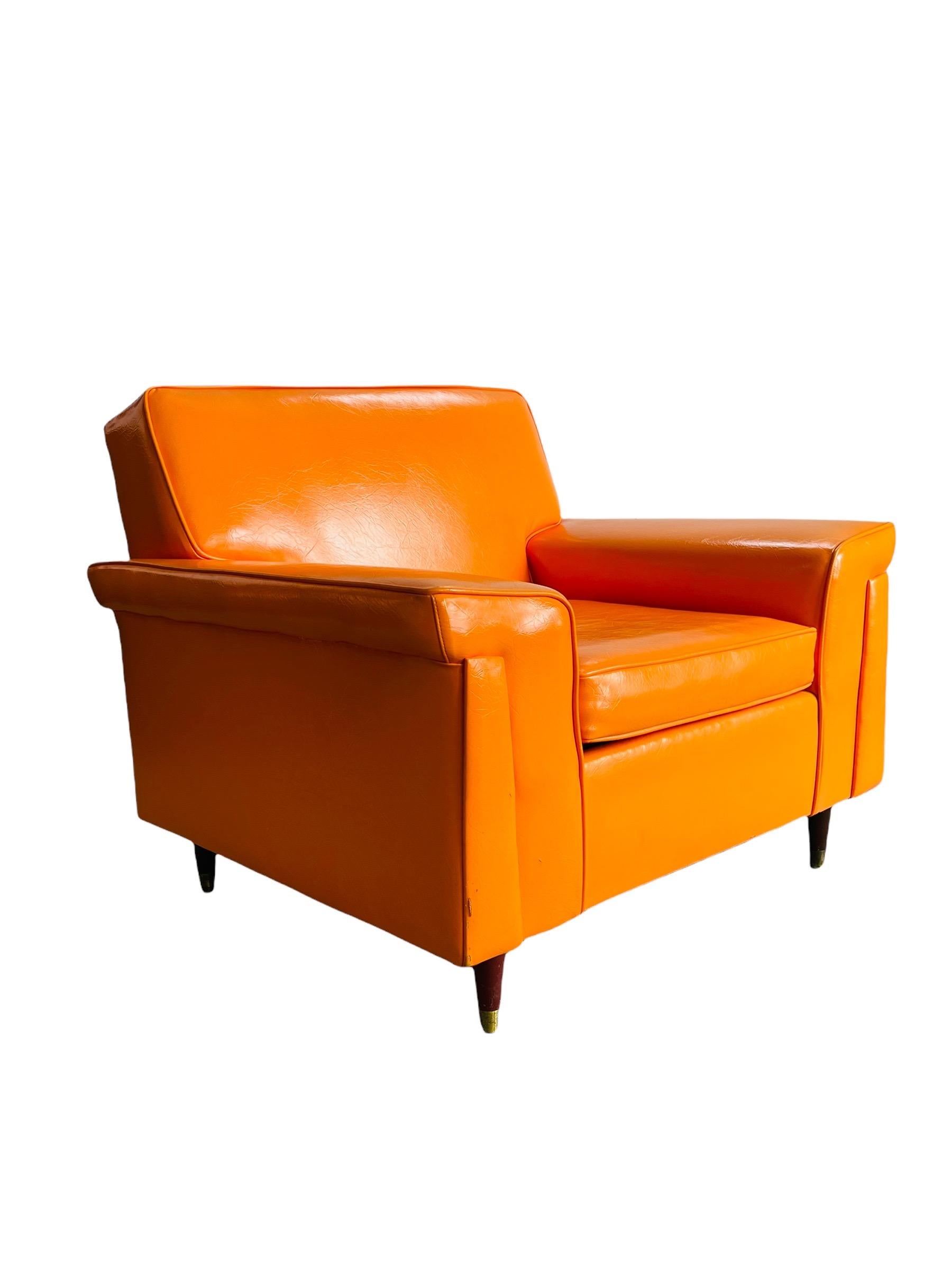 Retro 1970’s Orange Sofa & Two Club Chairs by Barker Furniture 6