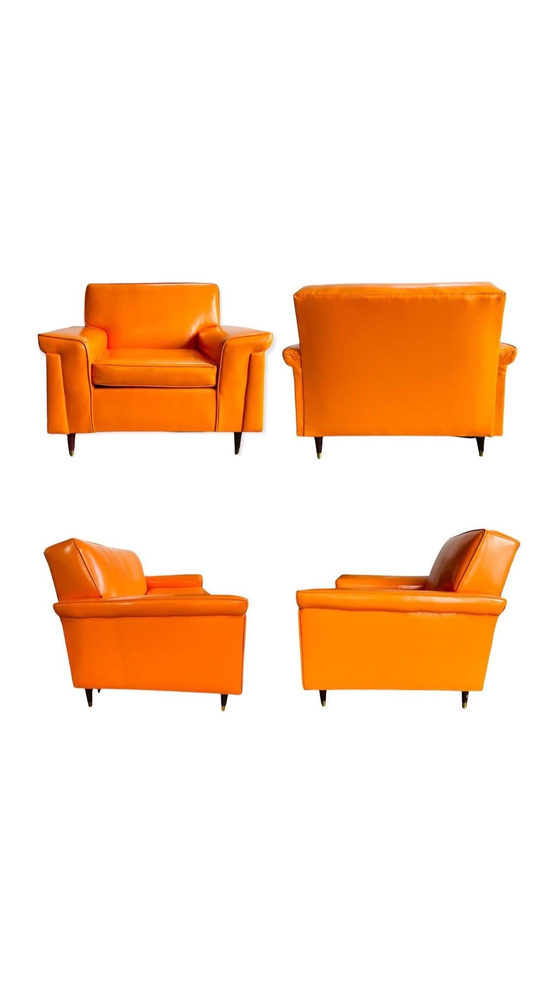 retro orange couch