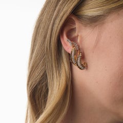 Retro 2.00 carat diamond 14k yellow gold earrings