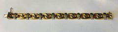 Retro 20th Century Stamped "UA 14K Italy" Yellow Gold Link Bracelet with Clasp