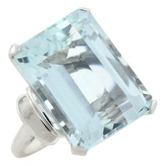 Retro 21+ Carat Aquamarine Cocktail Ring