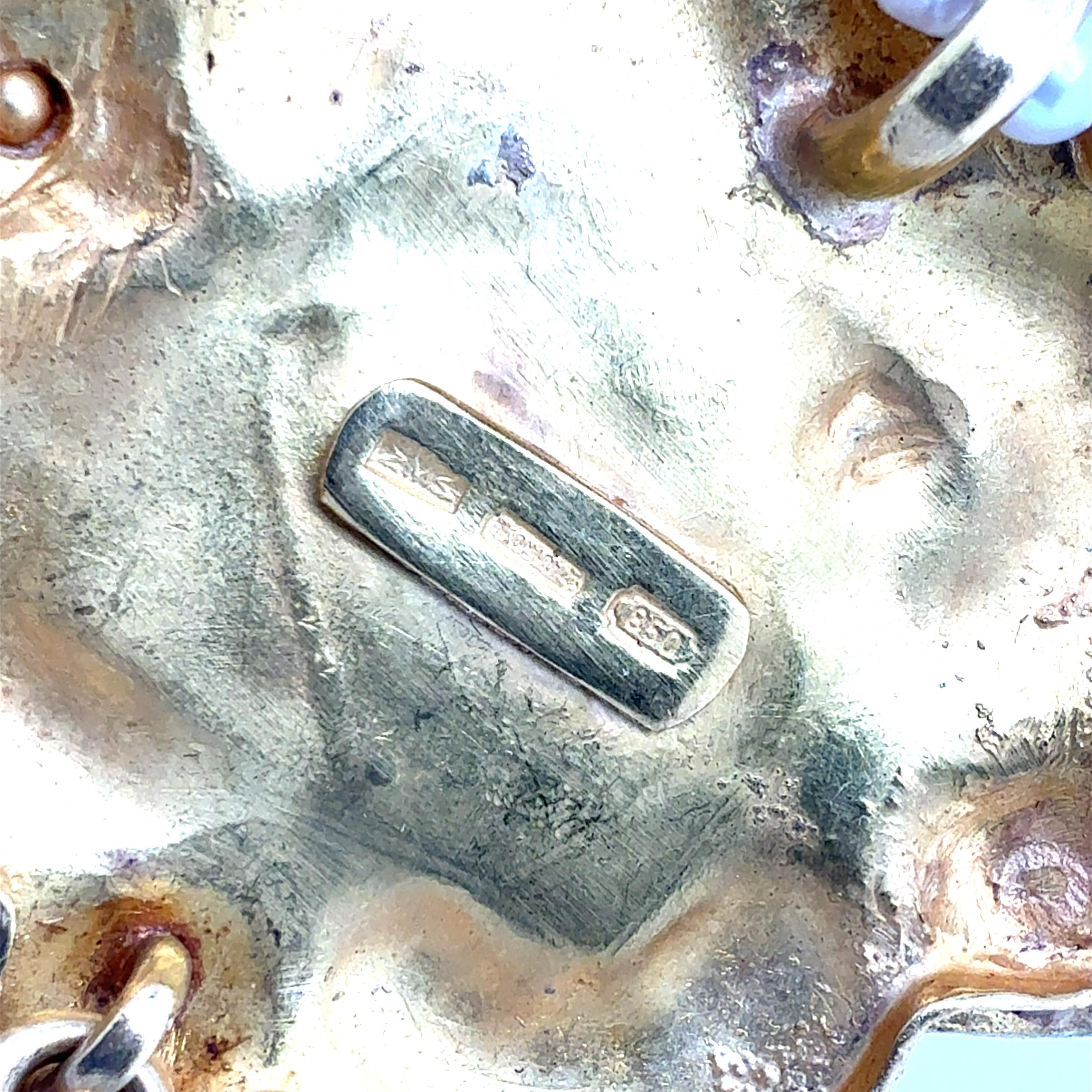 Retro 21K Gold Zuchtperlen-Anhänger Halskette Made in Italy gestempelt 850 im Zustand „Gut“ im Angebot in Los Angeles, CA