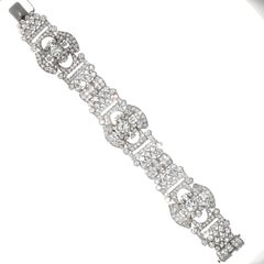 Retro 24 Carat Diamond Platinum Bracelet