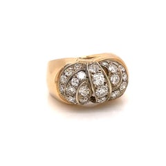 Art Decò 2.80 Carat Diamond Cocktail Gold Ring