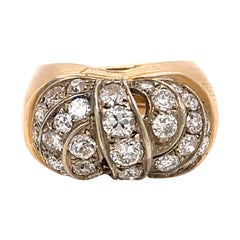 Retro 2.80 Carat Diamond Cocktail Gold Ring