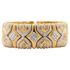 Bracciale vintage retrò con diamante italiano da 3 carati in oro 18K