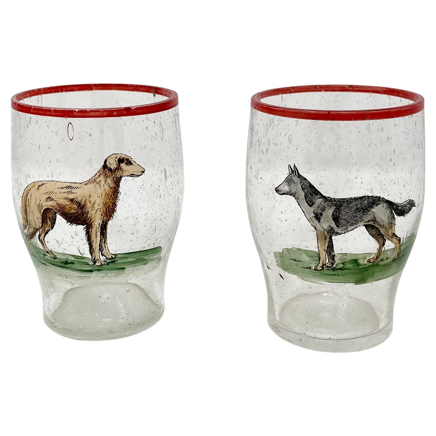 Ensemble de cocktail rétro 3 pièces avec chien émaillé en vente 5