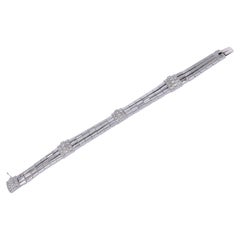 Retro 3 Strand 18k White Gold Pavé Diamond Bracelet