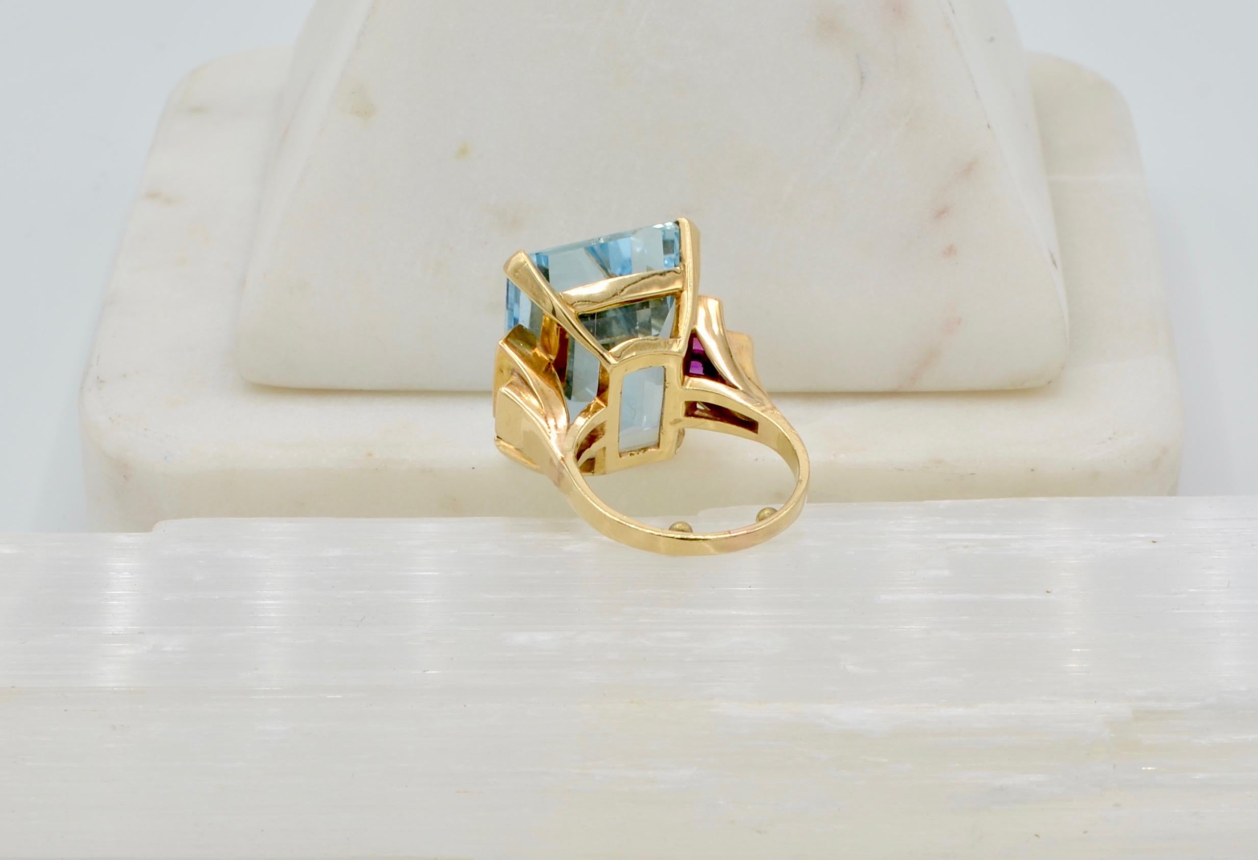 ruby aquamarine ring