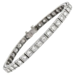 Retro 3.90 Carat Diamond Link Line Bracelet