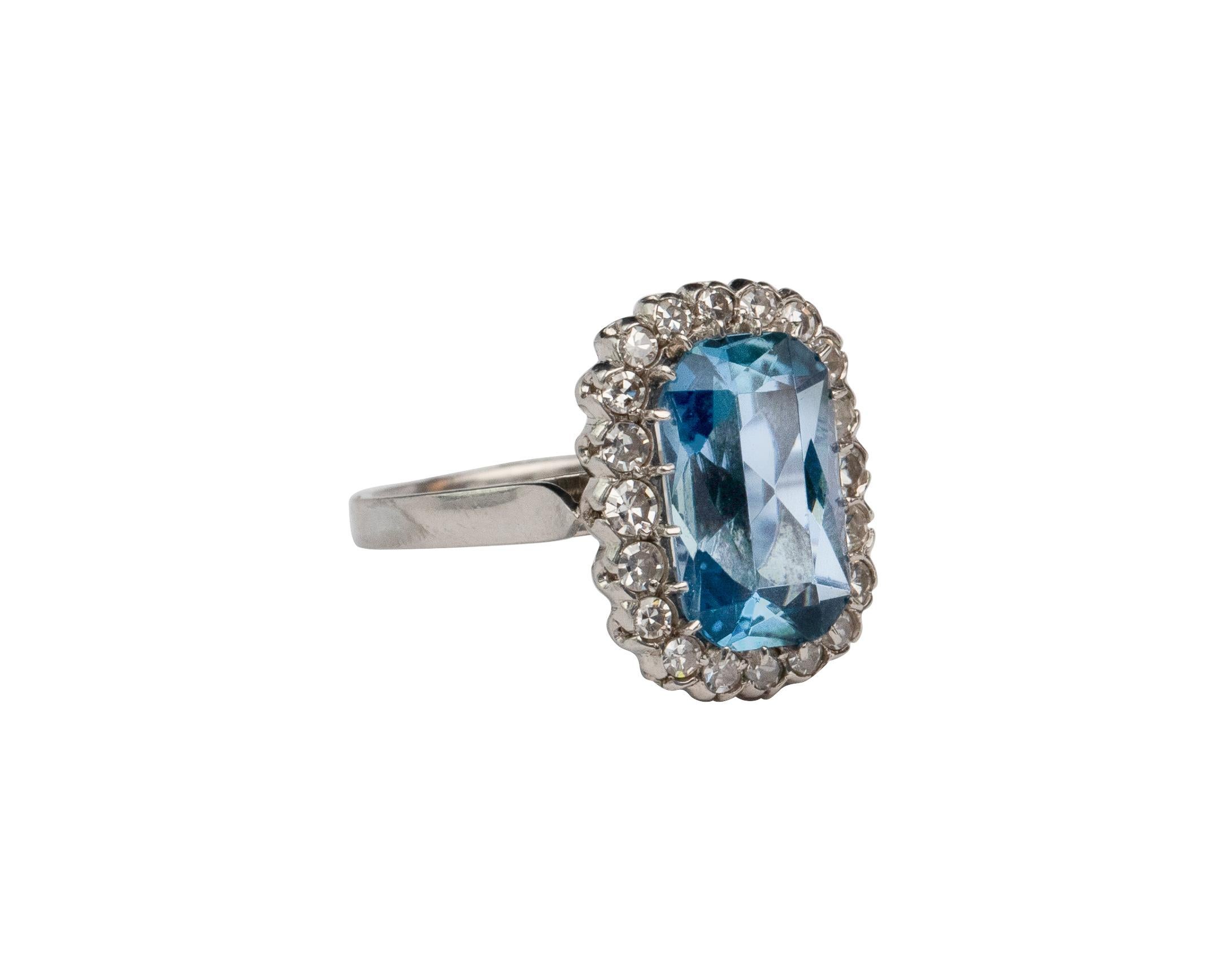 This is a gorgeous example of a vintage aquamarine ring! The top quality 