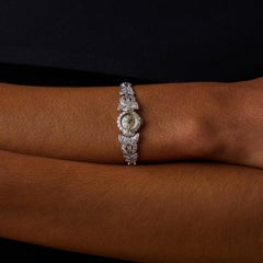 Retro 4.00 carat diamond platinum Ladies watch