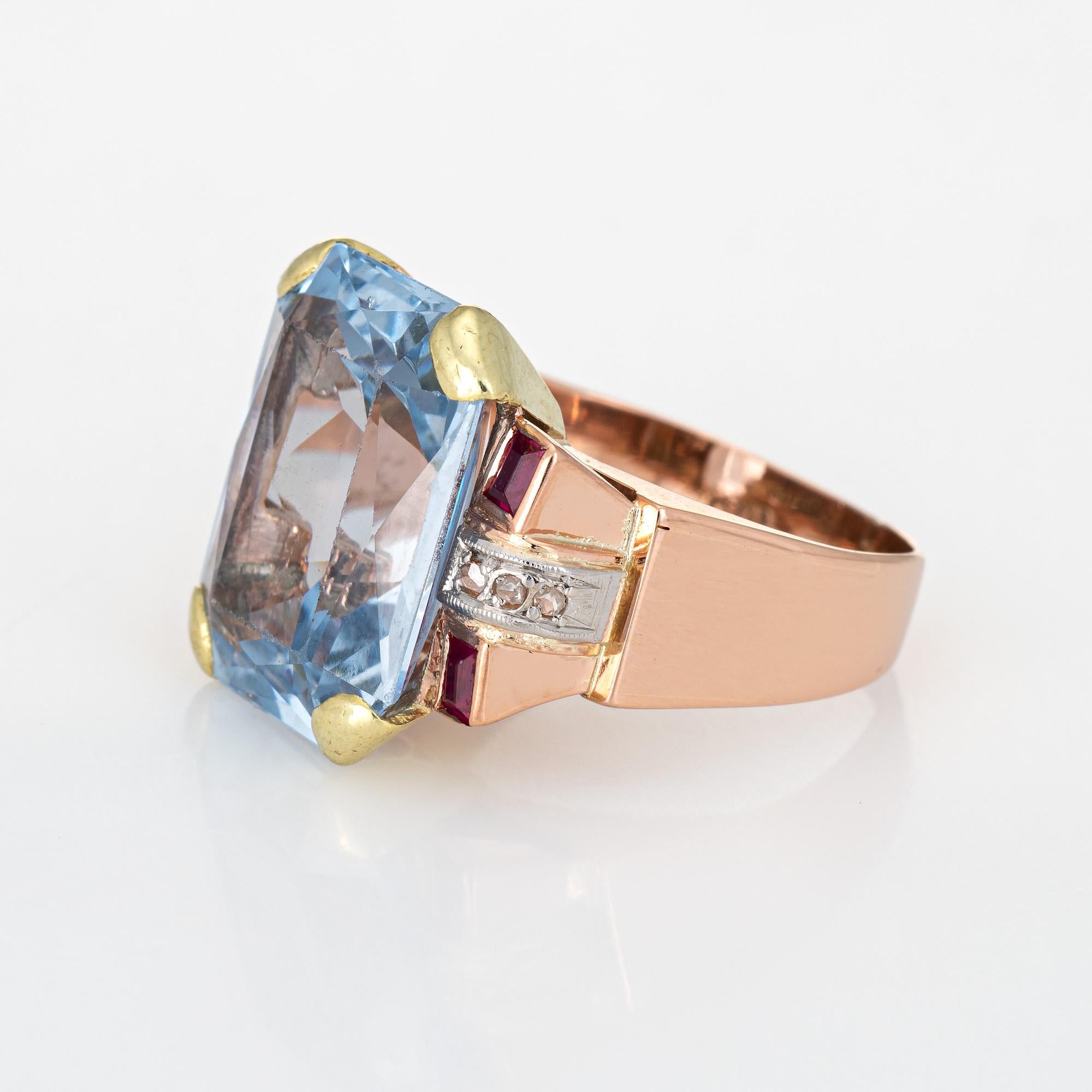 ruby and blue topaz ring