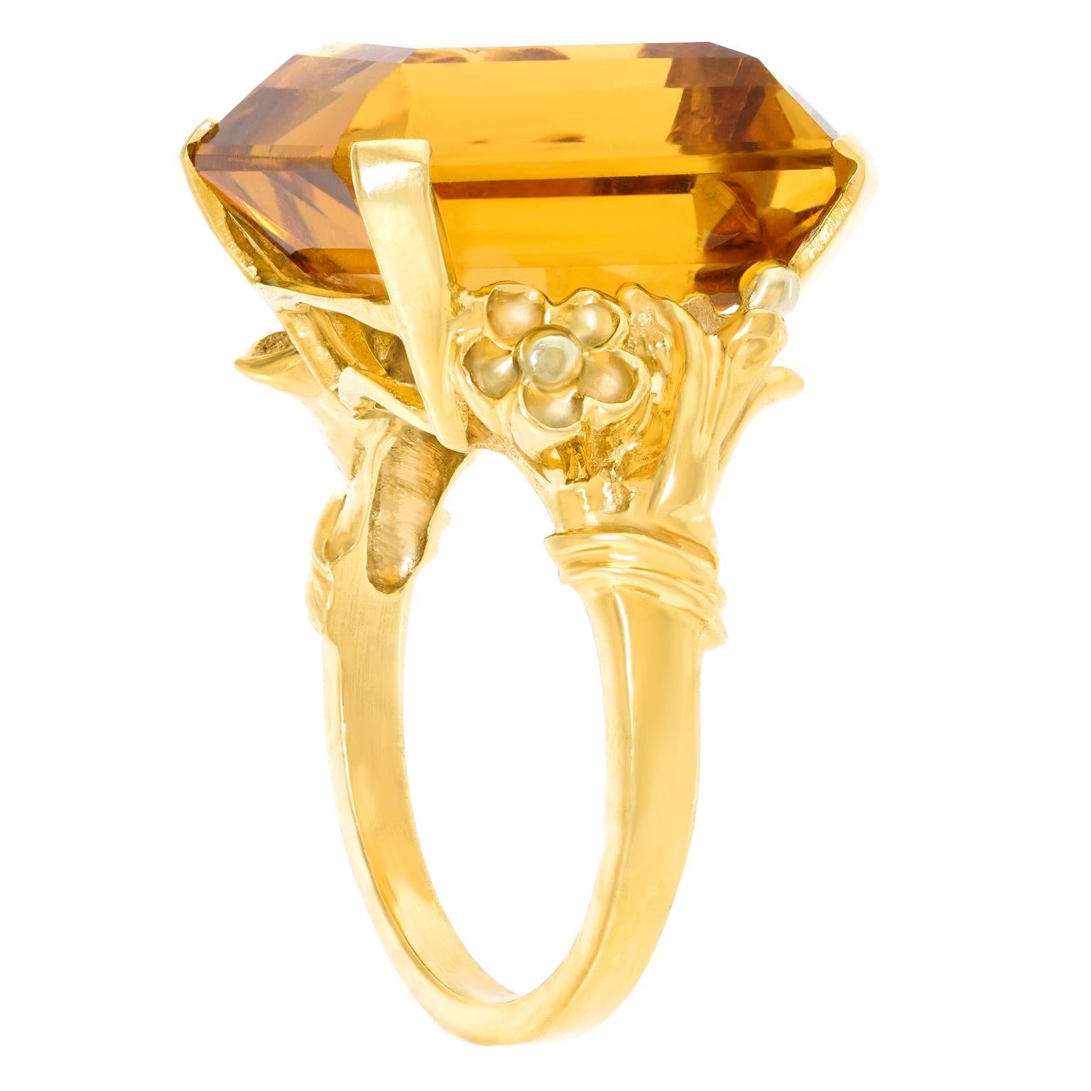 Rétro Retro 40's Citrine Ring in vendita