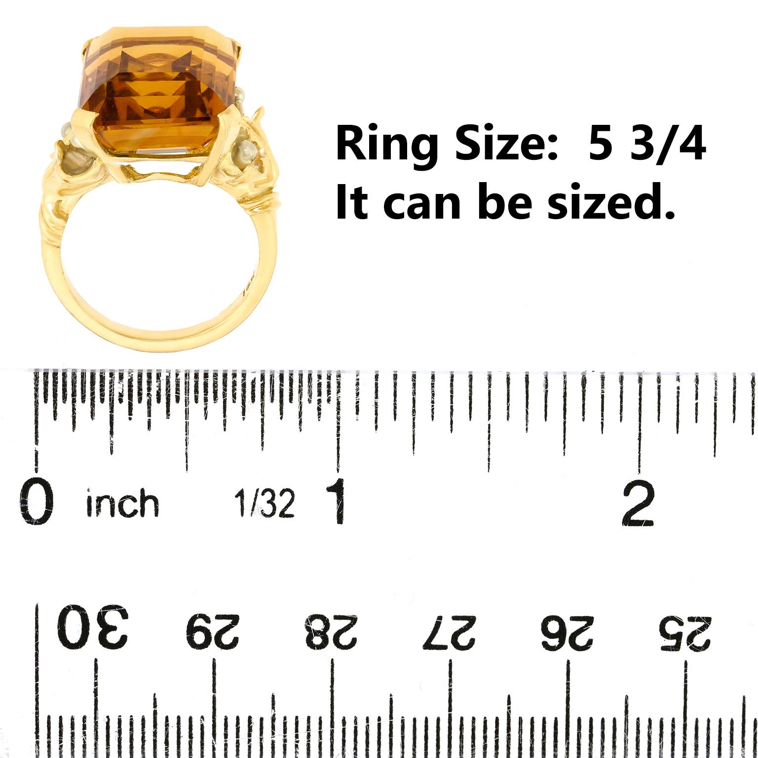 da uomo o donna Retro 40's Citrine Ring in vendita