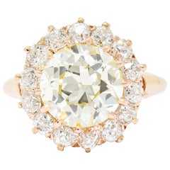 Victorian 4.94 Carat Old European Cut Diamond 14 Karat Rose Gold Cluster Ring Victorian 4.94 Carat Old European Cut Diamond 14 Karat Rose Gold Cluster Ring