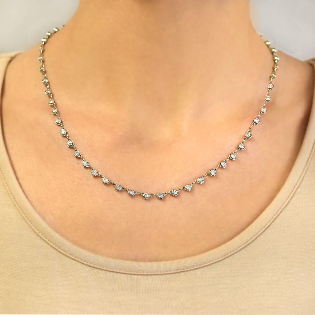 Retro 5.30 Total Carat Diamonds by the Yard Link Chain Necklace 1