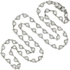 Retro 5.30 Total Carat Diamonds by the Yard Link Chain Necklace