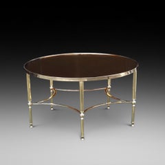 Retro 1960s-1970s Glass Topped Brass Coffee Table