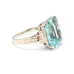 Retro 7.09ct Created Green Spinel Ring, 14KT Bi Color Gold, Ring