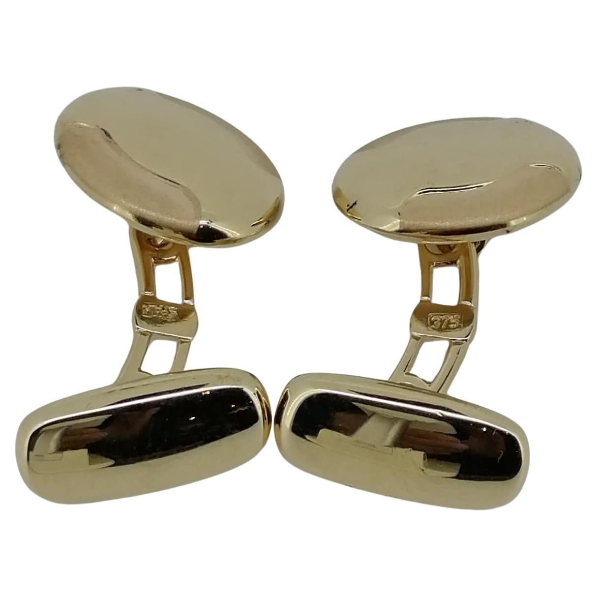 Retro 9K Rose & Yellow Gold Cufflinks. European Provenance. For Sale