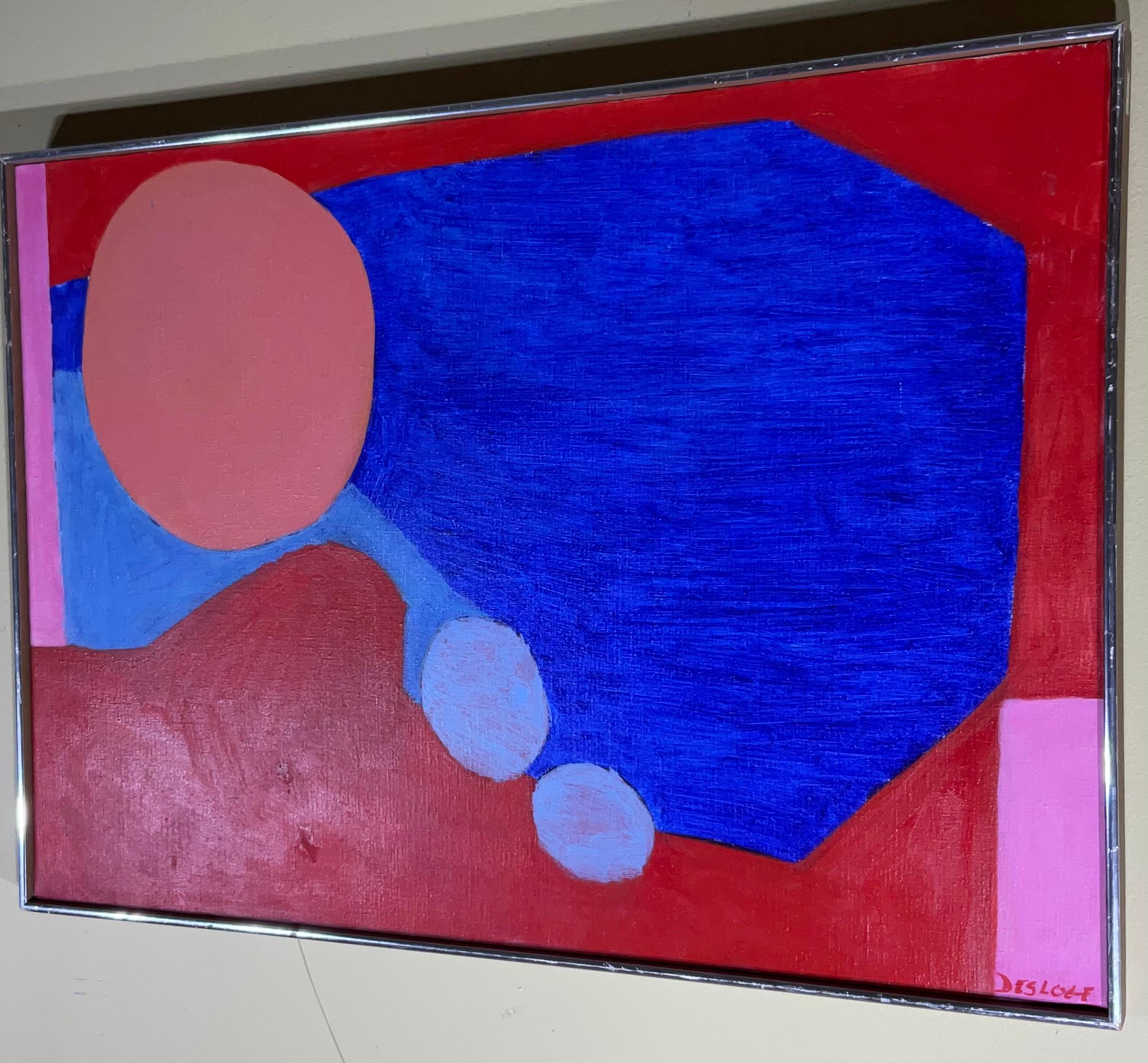 Retro Abstract Painting by Frances Desloge In Good Condition For Sale In Delray Beach, FL