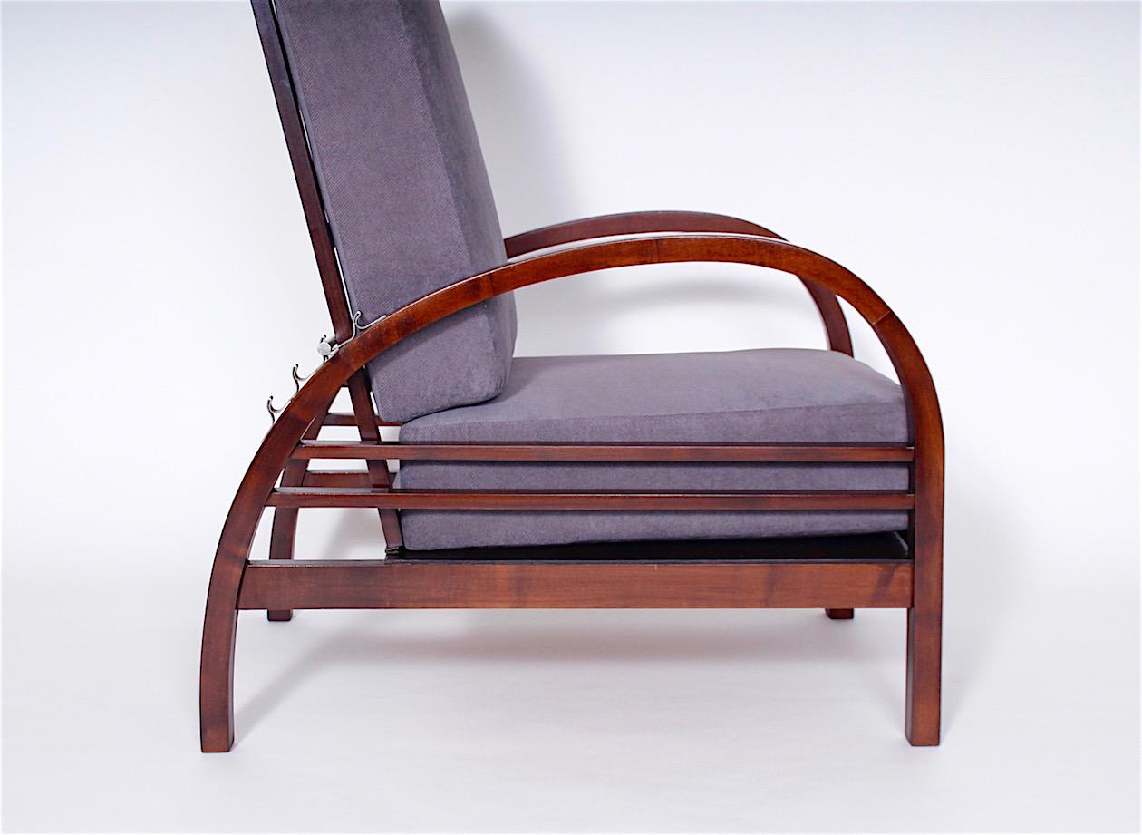 Fabric Retro Adjustable Armchair by Thonet, Czechoslovakia